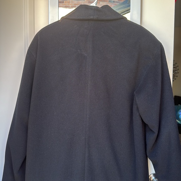 Anne Klein II Vintage Black Merino Wool and Angora Women’s Long Trench Pea Coat - Picture 11 of 16